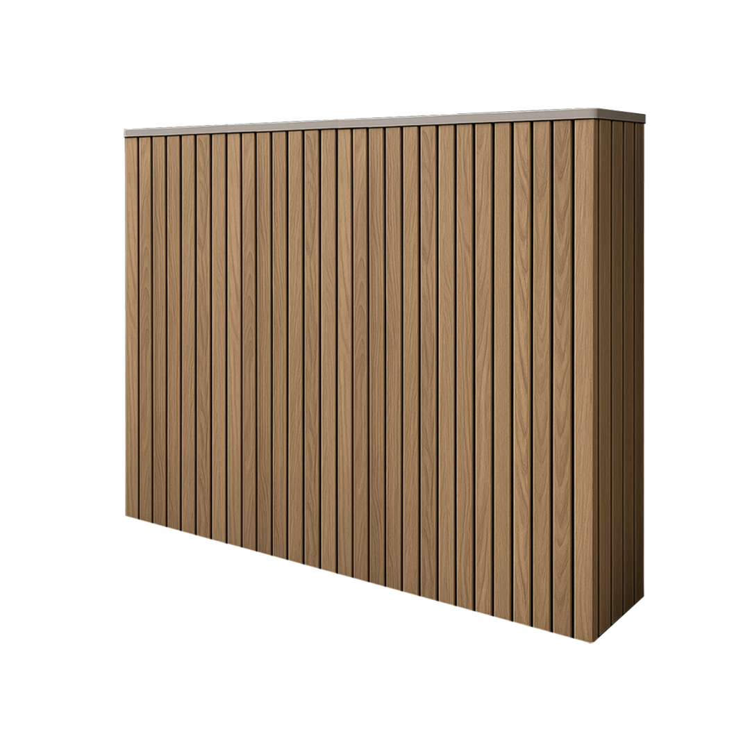 Battery and inverter cover, Oak finish, H1000 x W1675 x D355mm