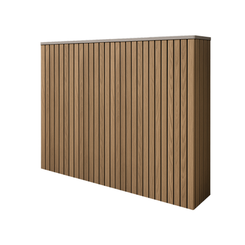 Battery and inverter cover, Oak finish, H1200 x W1425 x D355mm