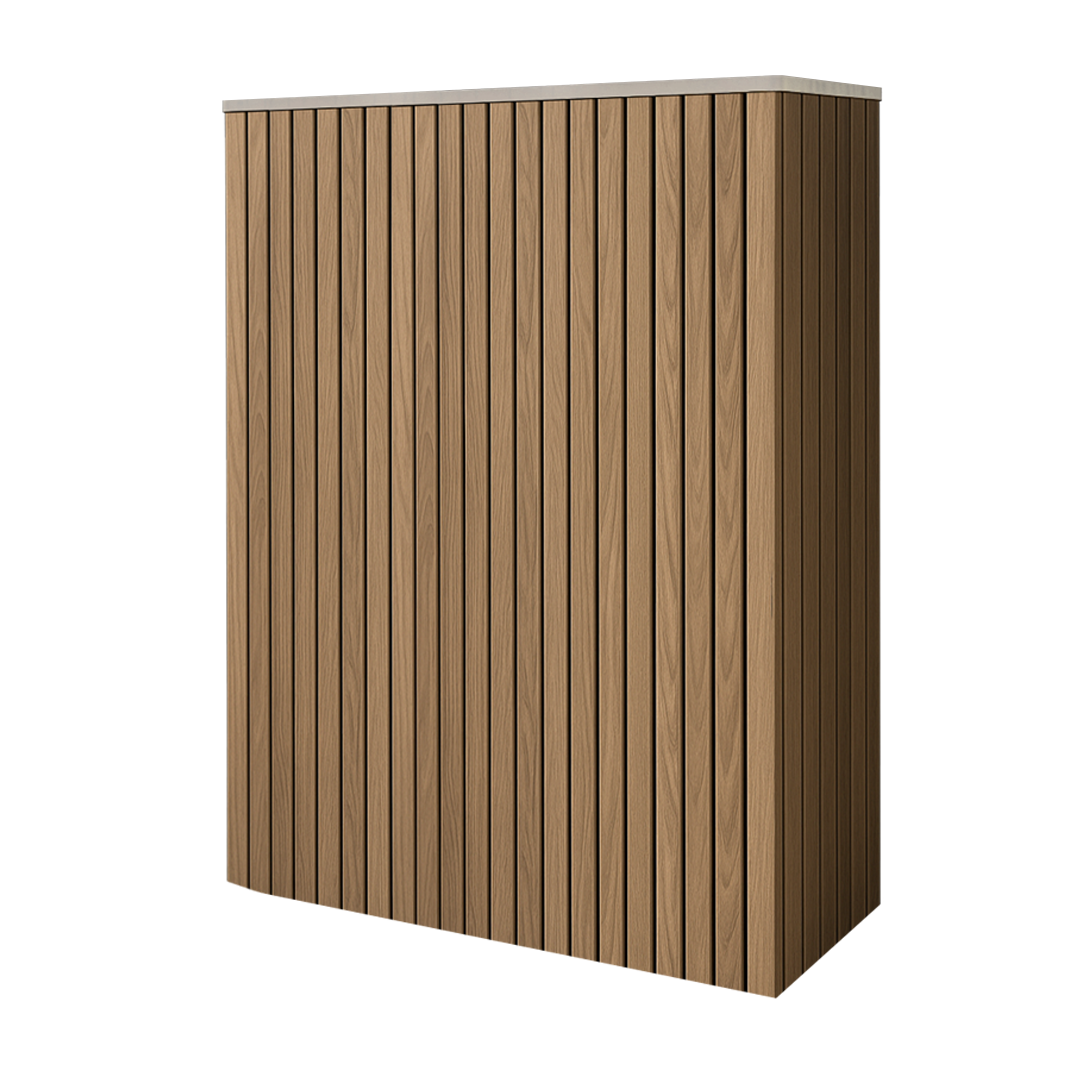 Battery and inverter cover, Oak finish, H1500 x W1175 x D605mm