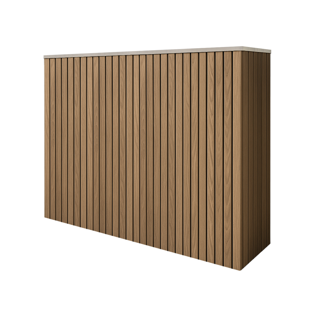 Battery and inverter cover, Oak finish, H1000 x W1675 x D480mm