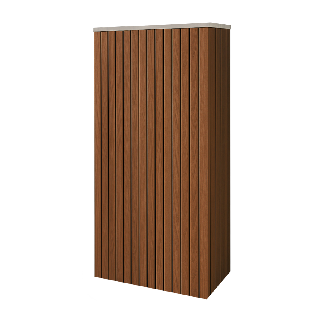 Battery and inverter cover, Walnut finish, H1500 x W675 x D355mm