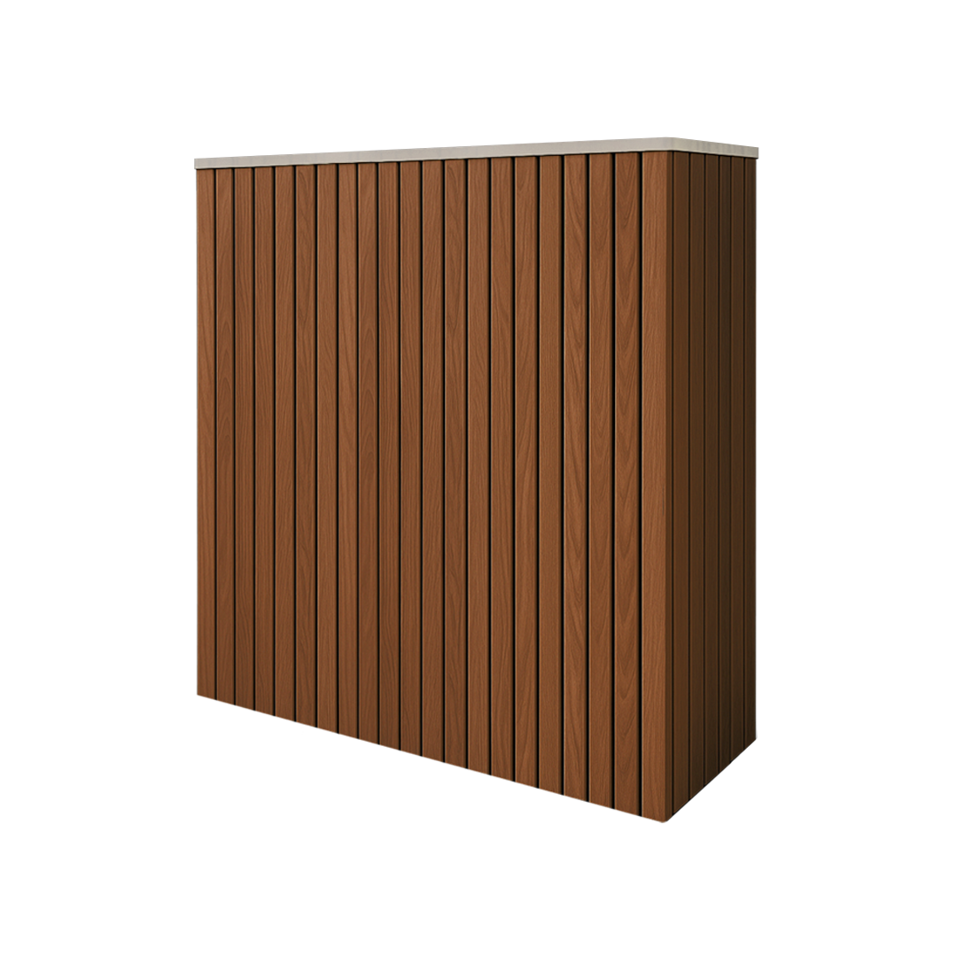 Battery and inverter cover, Walnut finish, H1000 x W1550 x D605mm