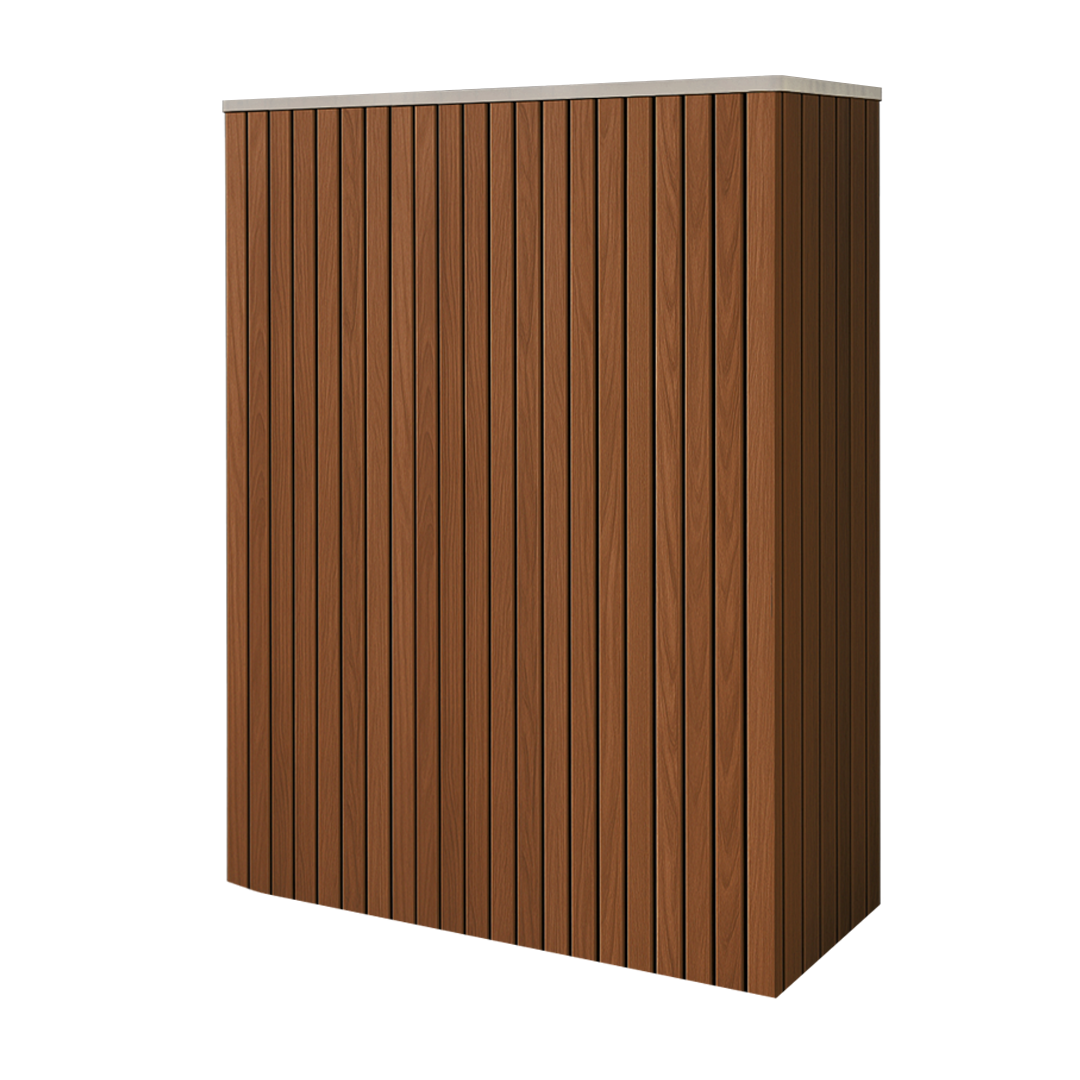 Battery and inverter cover, Walnut finish, H1500 x W1175 x D480mm
